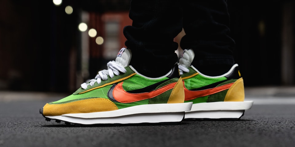 sacai nike waffle on feet