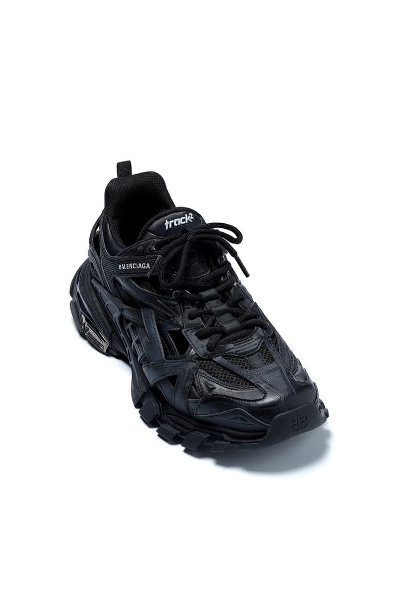 Balenciaga Track Leather And Mesh Sneaker Violet