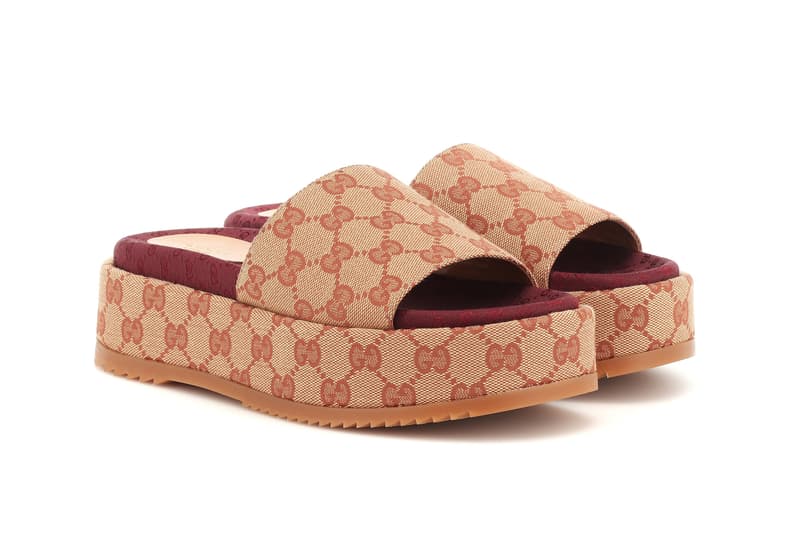 Gucci Releases GG Logo Platform Sandals In Beige | HYPEBAE