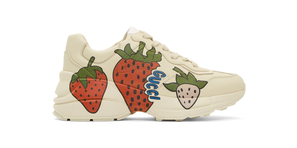 Gucci Creamy White Strawberry Rhyton Sneakers | Hypebae