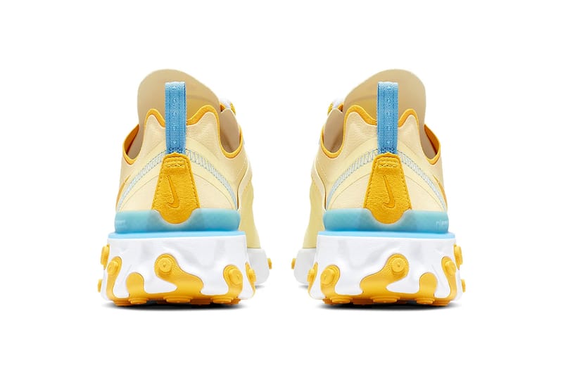 Nike react white on sale yellow