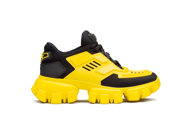 Yellow and black prada hot sale sneakers