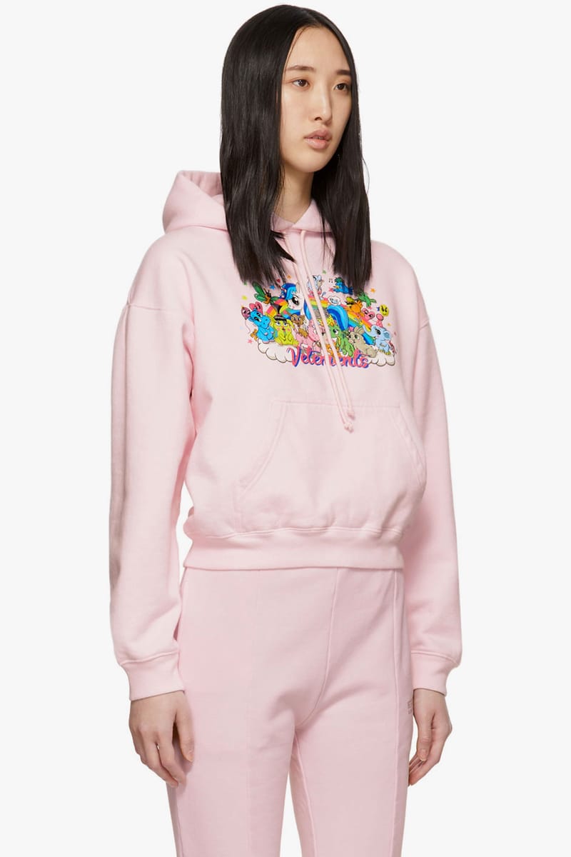 Vetements Pink Unicorn Cropped Hoodie Hypebae