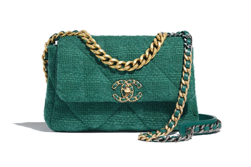 Chanel 19 best sale flap bag green