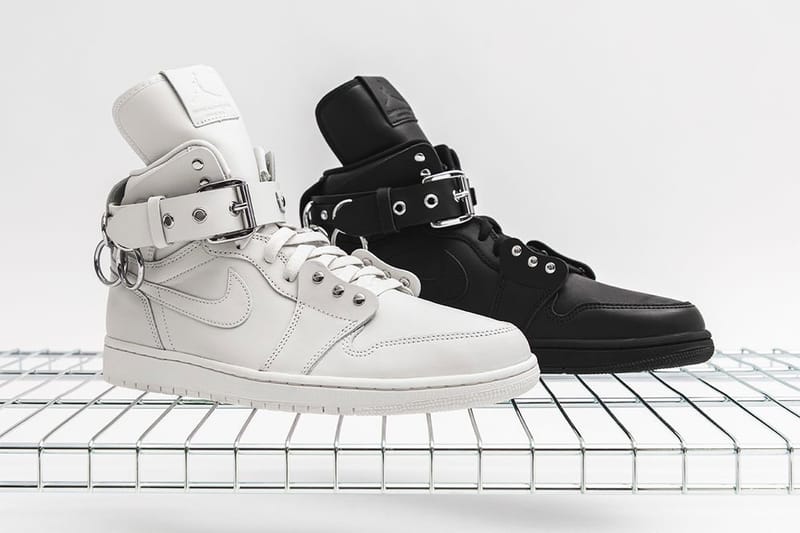 Black and white jordans with clearance straps