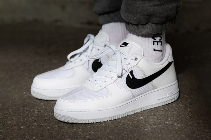 White af1 shop with black swoosh