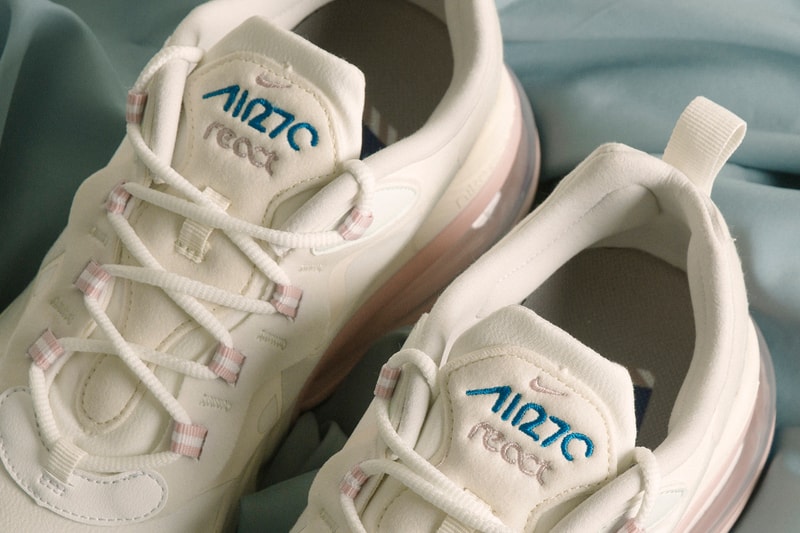 peach white & black nike air max 270 react