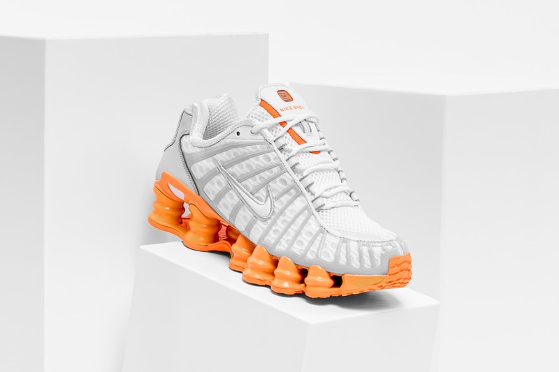 white & orange shox tl nova sneakers