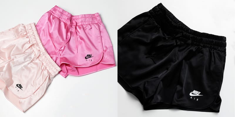 Nike Sportswear Black Pink Air Satin Shorts Hypebae