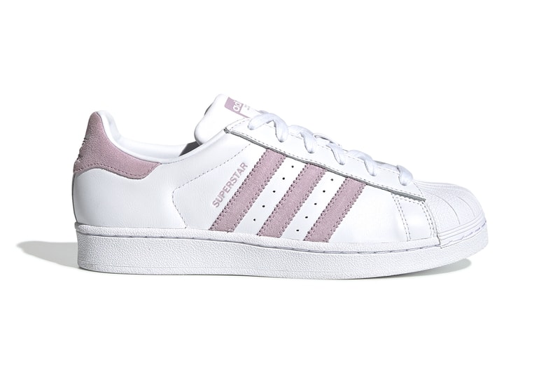 Women's pink and white superstars clearance