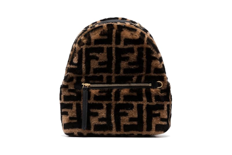 Fendi Logo Monogram Shearling Backpack Bag HYPEBAE