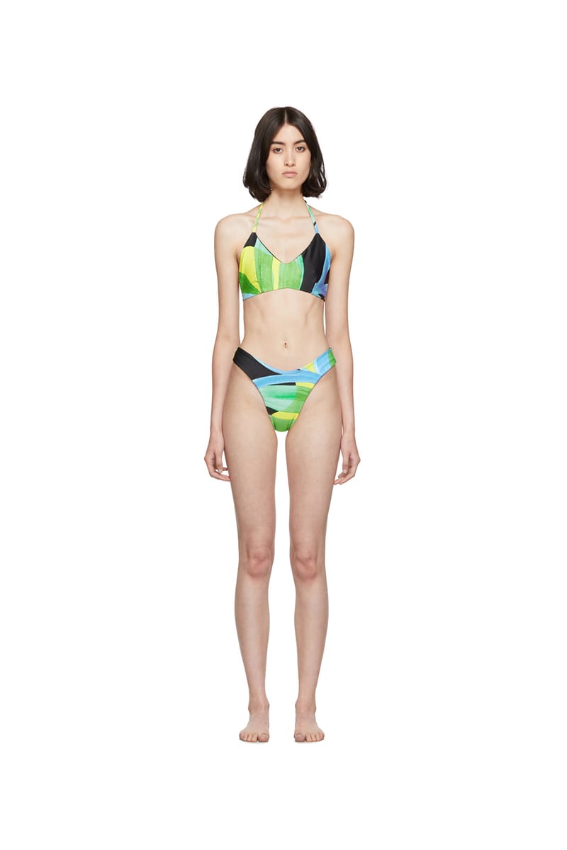 ワンピース水着 LOUISA BALLOU LOUISA BALLOU Sea clothing Green LOUISA BALLOU Cutout printed halterneck swimsuit | THE OUTNET