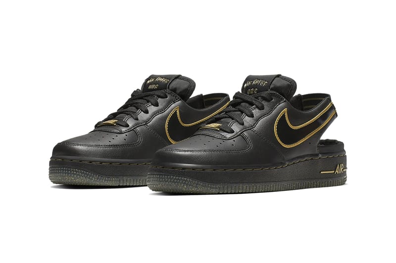 Nike air force outlet 1 black with gold