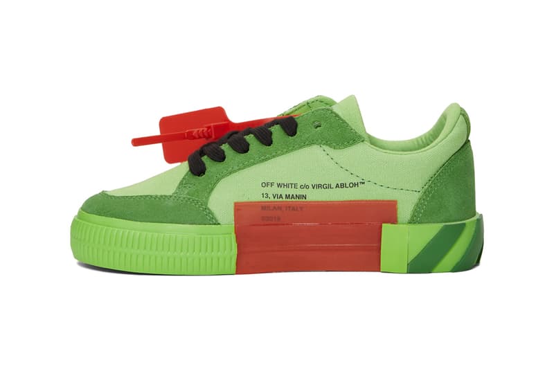 Shop Off-White Low Vulcanized Sneaker in Green | HYPEBAE