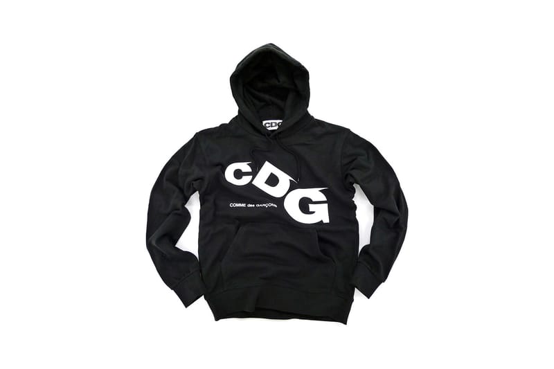 Cdg hot sale logo hoodie