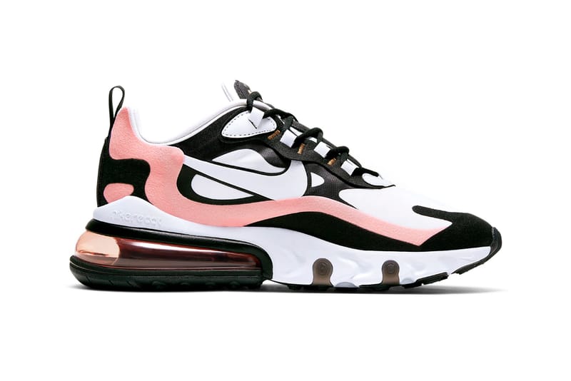 Nike air max 270 react outlet women's pink and black