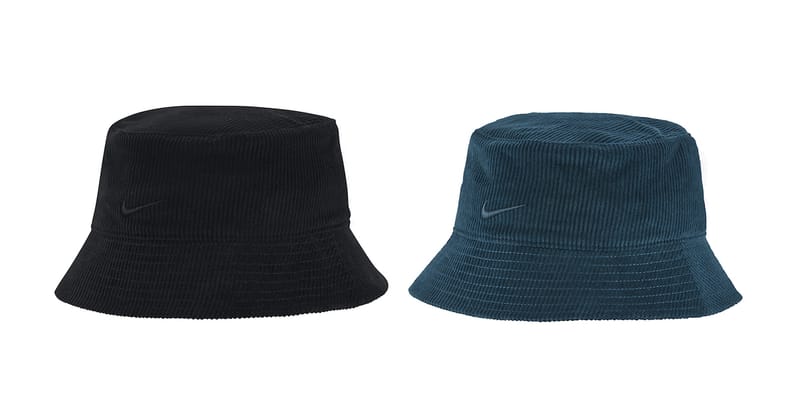 Nike Logo Bucket Hat Corduroy Black Blue Swoosh | Hypebae