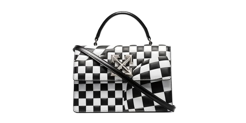 【OFF-White】VIP価格☆Jitney 1.4 ロゴ プレート トート バッグ off-white-logo-bag-check-black