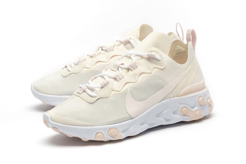 nike react element 55 pink and white