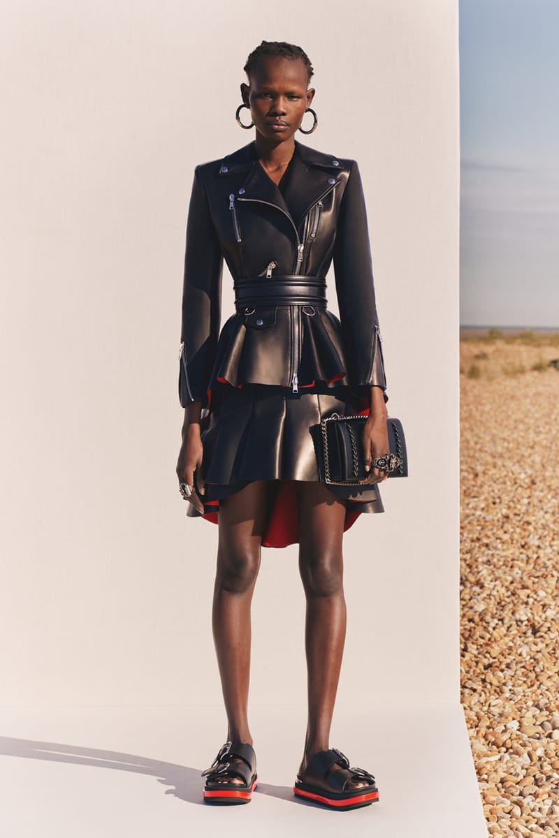 Alexander mcqueen leather on sale dress