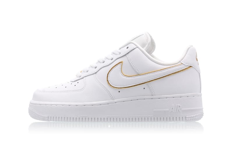 Gold swoosh cheap air force 1