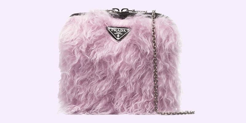 Prada Pink Fur Chain Logo Bag – Treasures of NYC