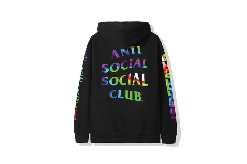 Anti social club rainbow hoodie hot sale