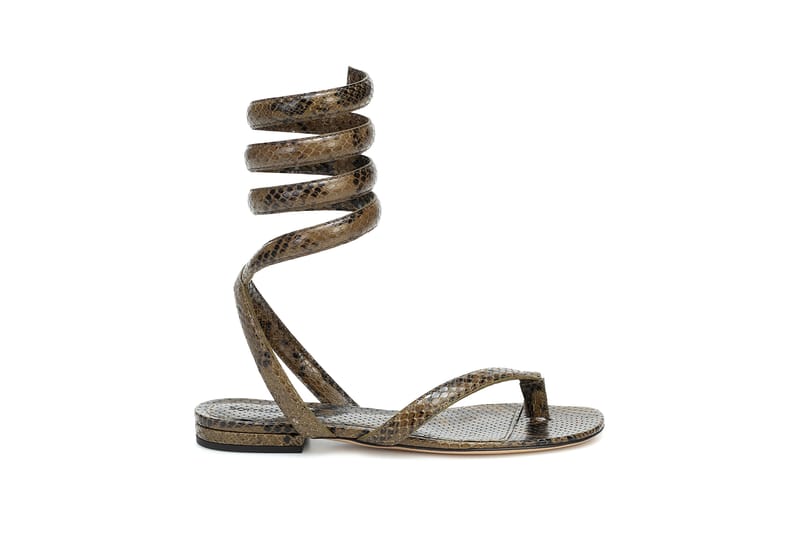 Shop Bottega Veneta Snake Effect Leather Sandals Hypebae