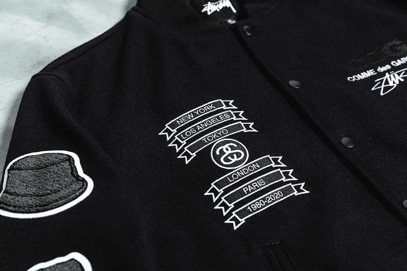 Closer Look CDG x Stussy Collab Varsity jacket Jacket | Hypebae