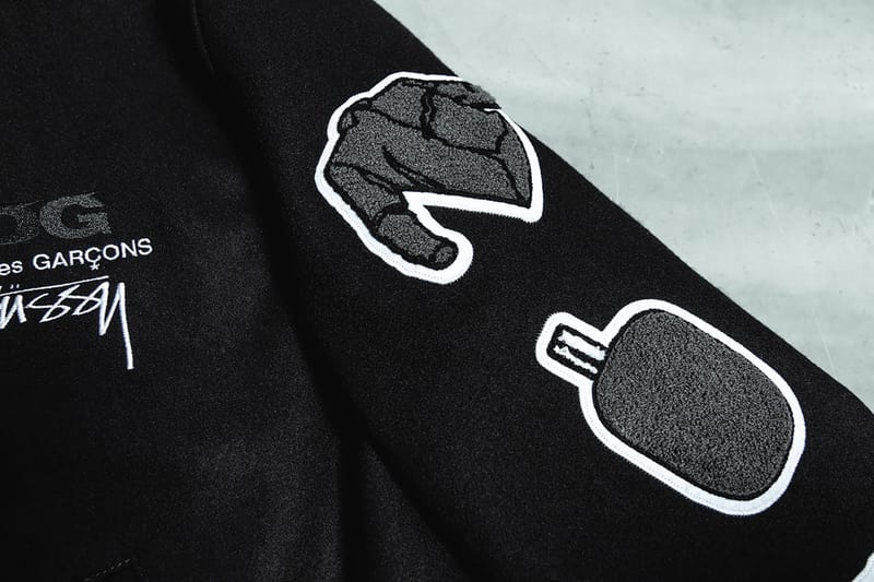 Closer Look CDG x Stussy Collab Varsity Jacket | Hypebae