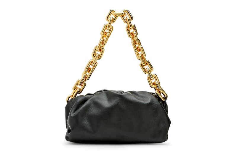 Bottega Veneta Black Pouch Bag Gold Chain Release | HYPEBAE