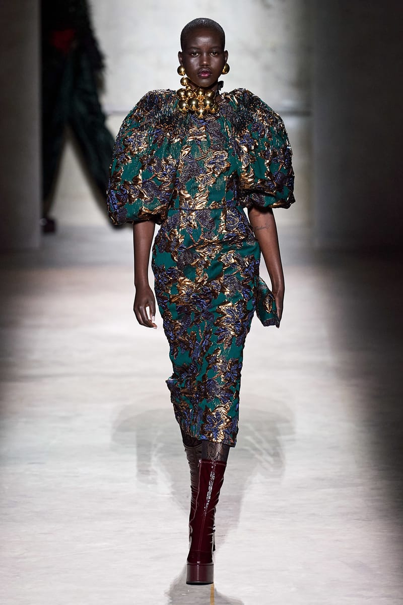 Dries van 2024 noten brocade suit