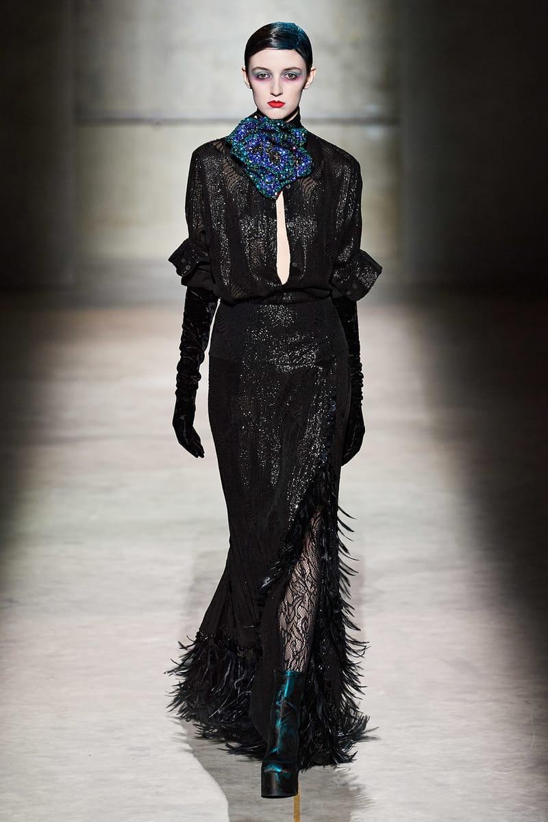 Dries van outlet noten feather dress