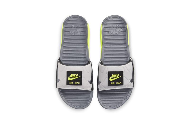 Nike slides best sale neon green