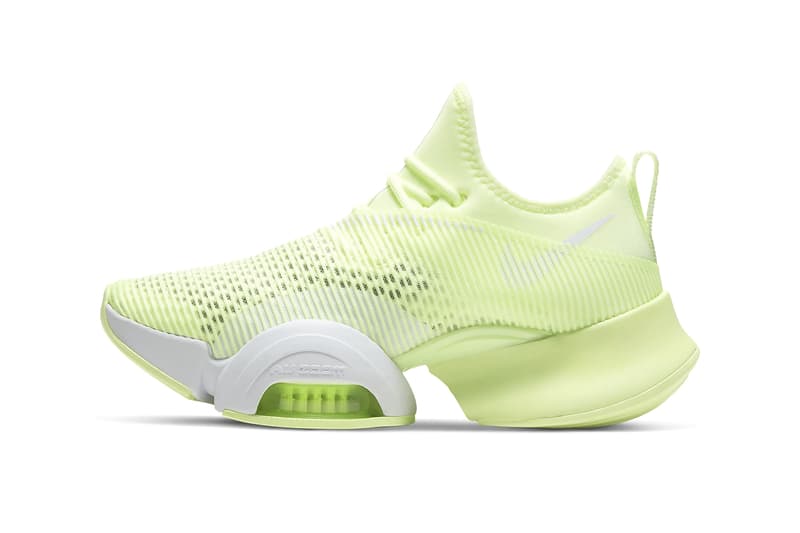 nike training air zoom superrep sneakers in neon green