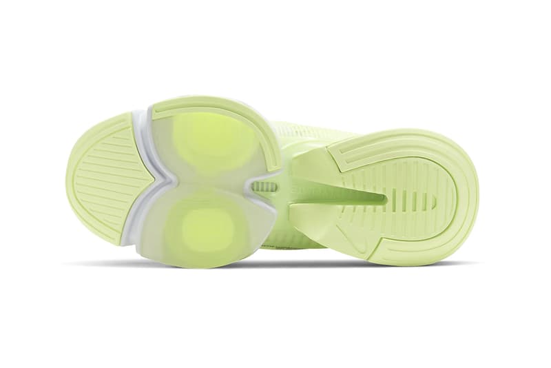 nike training air zoom superrep sneakers in neon green