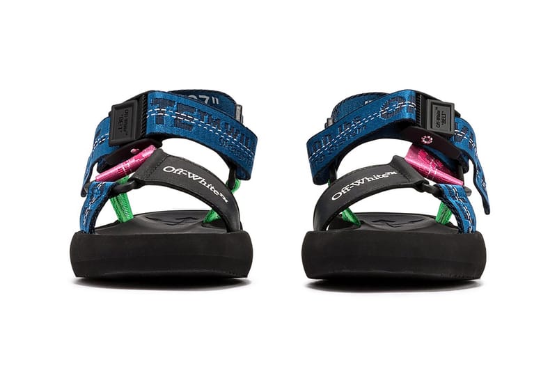 Shop Off-White Navy & Pink Micro Trek Sandals | Hypebae