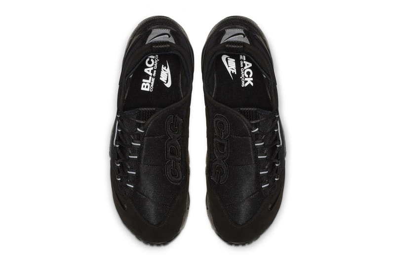 comme des garçons black nike raw edge waffle racer sneaker