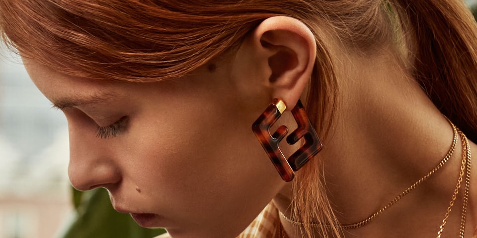Fendi ff logo earrings clearance