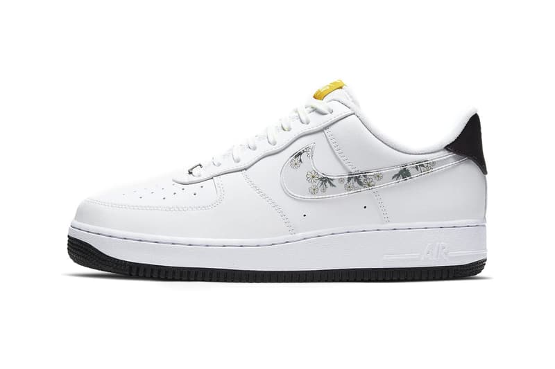 yellow air force 1 with flowers