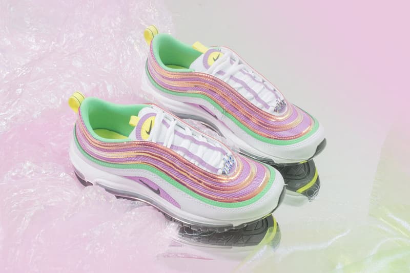 nike air max 97 pink white yellow green candy