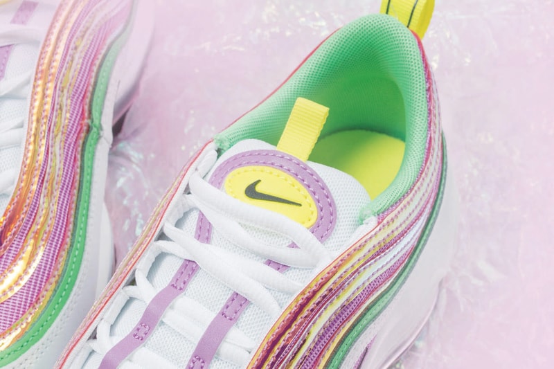 nike air max 97 pink white yellow green