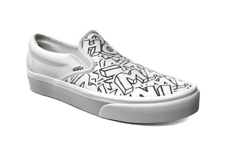 Custom white vans sale slip ons