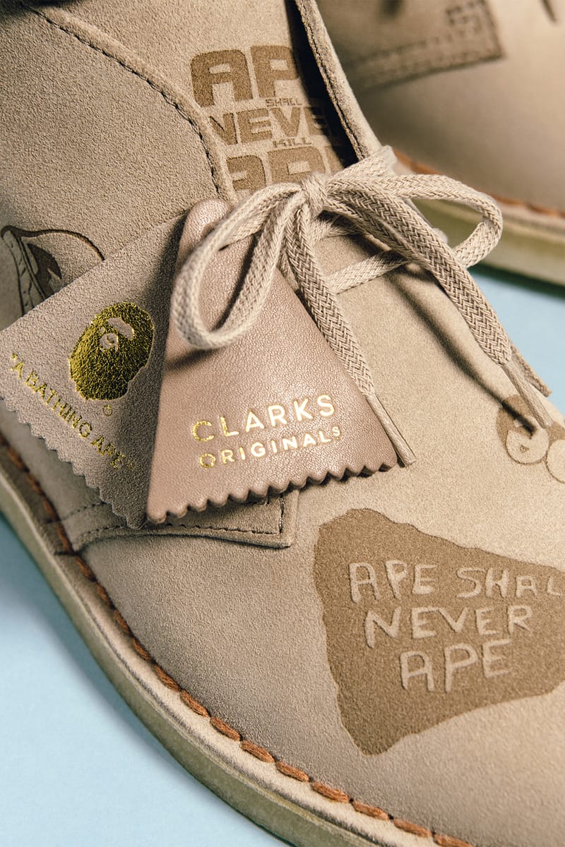 listen to your running shoes | BAPE x Clarks Originals Wallabee ...