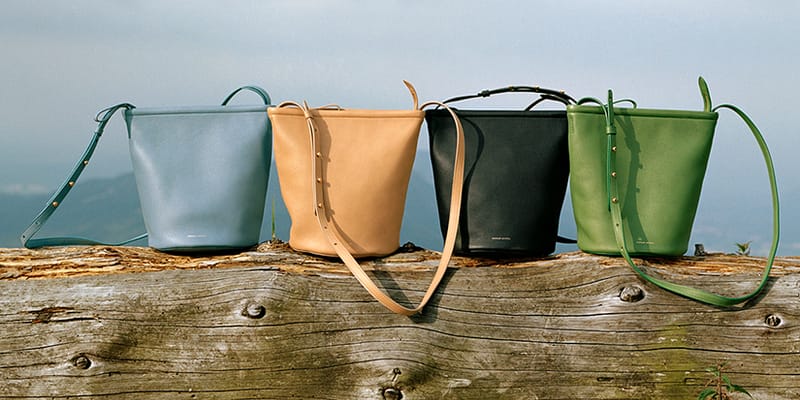 Mansur gavriel tan bucket bag top