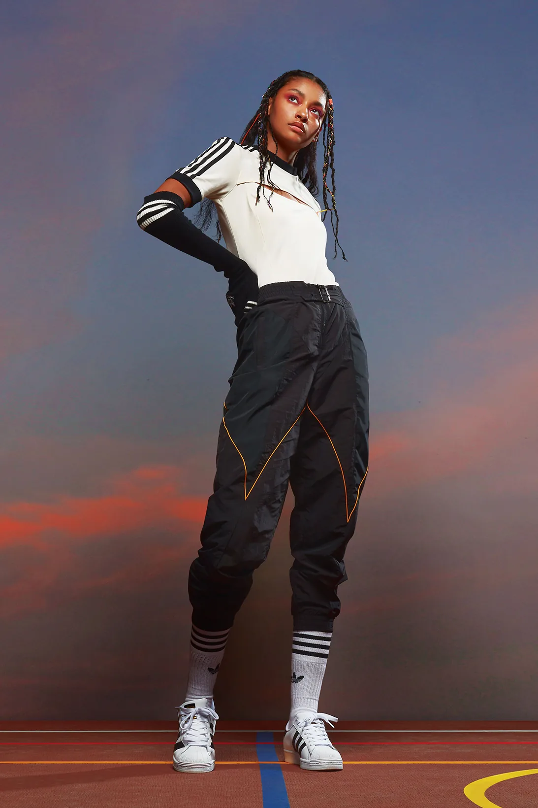 Adidas originals 9's hot sale colour block leggings