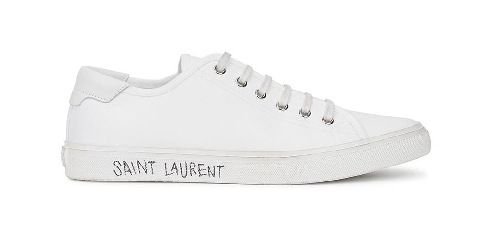 Saint Laurent Drops Clean White Canvas Sneakers | HYPEBAE