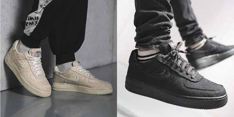 Black air force shop ones on feet