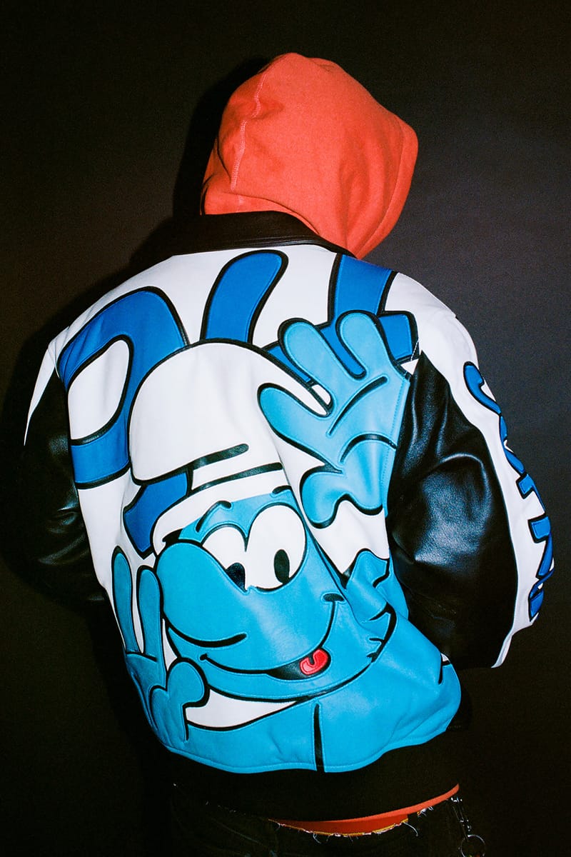 Supreme smurfs hooded sweatshirt hot sale