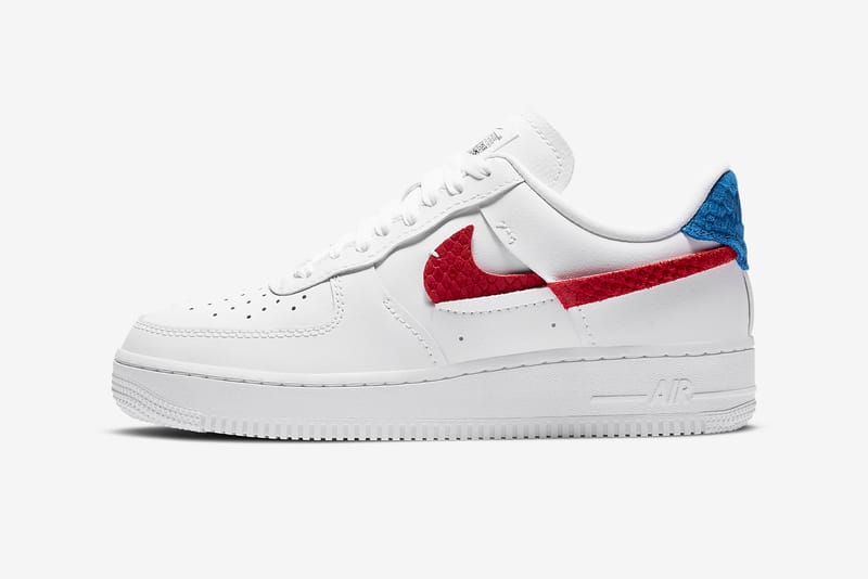 Nike air force one red and blue swoosh online